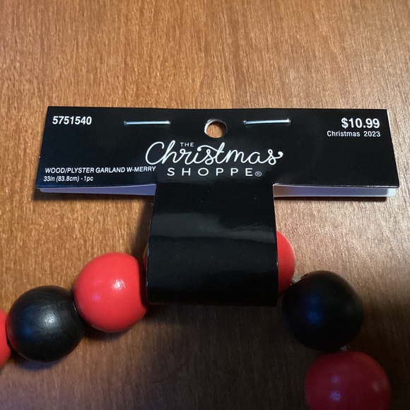 The Christmas Shoppe Wood/Polyester Garland New 33” - Picture 6 of 7